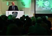 2 November 2018; Warren Deutrom, Cricket Ireland CEO, speaking during the Turkish Airlines 2018 Cricket Ireland Awards at the Royal College of Physicians in Dublin. Photo by Seb Daly/Sportsfile