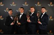 2 November 2018; Galway hurling award winners, from left, Ian Burke, Daithí Burke, Joe Canning, and Pádraic Mannion with their All-Star awards at the PwC All Stars 2018 at the Convention Centre in Dublin. Photo by Sam Barnes/Sportsfile