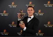 2 November 2018; Clare hurler Peter Duggan with his All-Star award at the PwC All Stars 2018 at the Convention Centre in Dublin. Photo by Sam Barnes/Sportsfile