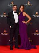 2 November 2018; Limerick hurler Graeme Mulcahy with Laura Mellett upon arrival at the PwC All Stars 2018 at the Convention Centre in Dublin. Photo by Ramsey Cardy/Sportsfile
