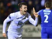 2 November 2018; Mark Timlin of Finn Harps celebrates after scoring his side's first goal during the SSE Airtricity League Promotion / Relegation Play-off Final 2nd leg match between Limerick FC and Finn Harps at Market's Field in Limerick. Photo by Matt Browne/Sportsfile