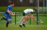 3 November 2018; Donal Burke of Ireland in action against Craig Ritchie of Scotland during the U21 Hurling Shinty International 2018 match between Ireland and Scotland at Games Development Centre in Abbotstown, Dublin. Photo by Piaras Ó Mídheach/Sportsfile