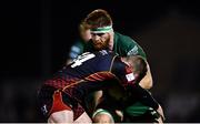 3 November 2018; Sean O’Brien of Connacht is tackled by Dafydd Howells of Dragons during the Guinness PRO14 Round 8 match between Connacht and Dragons at the Sportsground in Galway. Photo by Ramsey Cardy/Sportsfile