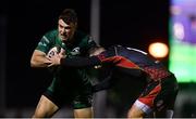 3 November 2018; Tom Farrell of Connacht is tackled by Jason Tovey of Dragons during the Guinness PRO14 Round 8 match between Connacht and Dragons at the Sportsground in Galway. Photo by Ramsey Cardy/Sportsfile
