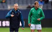 3 November 2018; Ireland head coach Joe Schmidt, with Will Addison, right, prior to the International Rugby match between Ireland and Italy at Soldier Field in Chicago, USA. Photo by Brendan Moran/Sportsfile