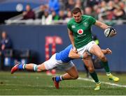 3 November 2018; Jacob Stockdale of Ireland is tackled by Giulio Bisegni of Italy during the International Rugby match between Ireland and Italy at Soldier Field in Chicago, USA. Photo by Brendan Moran/Sportsfile