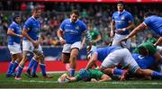 3 November 2018; Tadhg Beirne of Ireland goes over to score his side's first try during the International Rugby match between Ireland and Italy at Soldier Field in Chicago, USA. Photo by Brendan Moran/Sportsfile