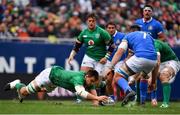3 November 2018; Quinn Roux of Ireland gathers possession during the International Rugby match between Ireland and Italy at Soldier Field in Chicago, USA. Photo by Brendan Moran/Sportsfile