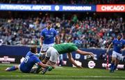 3 November 2018; Tadhg Beirne of Ireland goes over to score his side's third try during the International Rugby match between Ireland and Italy at Soldier Field in Chicago, USA. Photo by Brendan Moran/Sportsfile