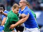3 November 2018; Will Addison is tackled by Federico Ruzza of Italy during the International Rugby match between Ireland and Italy at Soldier Field in Chicago, USA. Photo by Brendan Moran/Sportsfile