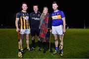 3 November 2018; Amanda Stapleton with referee Brian Gavin, Kilkenny captain Paul Murphy and her brother and Tipperary captain Paddy Stapleton before the Benefit Match between Tipperary and Kilkenny at Bishop Quinlan Park in Tipperary. Photo by Matt Browne/Sportsfile