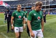 3 November 2018; Will Addison, left, and Jordi Murphy of Ireland leave the field after the International Rugby match between Ireland and Italy at Soldier Field in Chicago, USA. Photo by Brendan Moran/Sportsfile