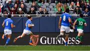 3 November 2018; Michele Campagnaro of Italy scores his side's try during the International Rugby match between Ireland and Italy at Soldier Field in Chicago, USA. Photo by Brendan Moran/Sportsfile
