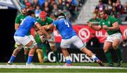 3 November 2018; Josh van der Flier of Ireland is tackled by Renato Giammarioli ad Marco Fuser of Italy during the International Rugby match between Ireland and Italy at Soldier Field in Chicago, USA. Photo by Brendan Moran/Sportsfile
