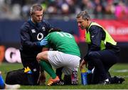 3 November 2018; Joey Carbery of Ireland gets medical attention during the International Rugby match between Ireland and Italy at Soldier Field in Chicago, USA. Photo by Brendan Moran/Sportsfile