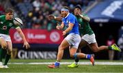 3 November 2018; Giulio Bisegni of Italy is tackled by Bundee Aki of Ireland during the International Rugby match between Ireland and Italy at Soldier Field in Chicago, USA. Photo by Brendan Moran/Sportsfile