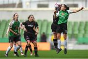 4 November 2018; Aine O'Gorman of Peamount United in action against Katrina Parrock of Wexford Youths during the Continental Tyres FAI Women’s Senior Cup Final match between Peamount United and Wexford Youths Women FC at the Aviva Stadium in Dublin. Photo by Ramsey Cardy/Sportsfile
