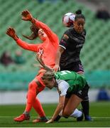 4 November 2018; Naoisha McAloon of Peamount United is fouled by Rianna Jarrett of Wexford Youths during the Continental Tyres FAI Women’s Senior Cup Final match between Peamount United and Wexford Youths Women FC at the Aviva Stadium in Dublin. Photo by Ramsey Cardy/Sportsfile