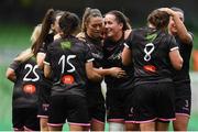 4 November 2018; Wexford Youths players celebrate after Katrina Parrock, 25, scored their side's first goal during the Continental Tyres FAI Women’s Senior Cup Final match between Peamount United and Wexford Youths Women FC at the Aviva Stadium in Dublin. Photo by Ramsey Cardy/Sportsfile