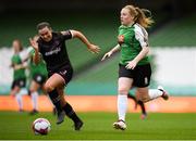 4 November 2018; Amber Barrett of Peamount United in action against Orlaith Conlon of Wexford Youths during the Continental Tyres FAI Women’s Senior Cup Final match between Peamount United and Wexford Youths Women FC at the Aviva Stadium in Dublin. Photo by Eóin Noonan/Sportsfile