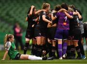 4 November 2018; A dejected Louise Masterson of Peamount United, left, after the Continental Tyres FAI Women’s Senior Cup Final match between Peamount United and Wexford Youths Women FC at the Aviva Stadium in Dublin. Photo by Ramsey Cardy/Sportsfile
