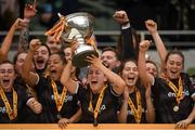 4 November 2018; Kylie Murphy of Wexford Youths lifts the cup following the Continental Tyres FAI Women’s Senior Cup Final match between Peamount United and Wexford Youths Women FC at the Aviva Stadium in Dublin. Photo by Eóin Noonan/Sportsfile