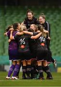 4 November 2018; Wexford Youths Women FC players celebrate following the Continental Tyres FAI Women’s Senior Cup Final match between Peamount United and Wexford Youths Women FC at the Aviva Stadium in Dublin. Photo by Ramsey Cardy/Sportsfile