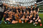 4 November 2018; Wexford Youths Women FC players celebrate with the cup following the Continental Tyres FAI Women’s Senior Cup Final match between Peamount United and Wexford Youths Women FC at the Aviva Stadium in Dublin. Photo by Eóin Noonan/Sportsfile