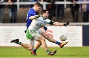 4 November 2018; Darren Hughes of Scotstown in action against Kevin McKernan of Burren during the AIB Ulster GAA Football Senior Club Championship quarter-final match between Burren and Scotstown at Páirc Esler in Newry, Down. Photo by Oliver McVeigh/Sportsfile