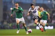 4 November 2018; Robbie Benson of Dundalk in action against Barry McNamee of Cork City during the Irish Daily Mail FAI Cup Final match between Cork City and Dundalk at the Aviva Stadium in Dublin. Photo by Ramsey Cardy/Sportsfile