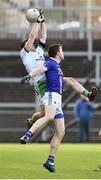 4 November 2018; Shay McArdle of Burren  in action against Frank Caulfield of Scotstown during the AIB Ulster GAA Football Senior Club Championship quarter-final match between Burren and Scotstown at Páirc Esler in Newry, Down. Photo by Oliver McVeigh/Sportsfile