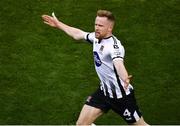 4 November 2018; Sean Hoare of Dundalk celebrates after scoring his side's first goal during the Irish Daily Mail FAI Cup Final match between Cork City and Dundalk at the Aviva Stadium in Dublin. Photo by Brendan Moran/Sportsfile