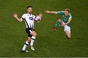 4 November 2018; Conor McCormack of Cork City, right, in action against Patrick Hoban of Dundalk during the Irish Daily Mail FAI Cup Final match between Cork City and Dundalk at the Aviva Stadium in Dublin. Photo by Brendan Moran/Sportsfile
