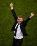 4 November 2018; Dundalk manager Stephen Kenny celebrates at the final whistle of the Irish Daily Mail FAI Cup Final match between Cork City and Dundalk at the Aviva Stadium in Dublin. Photo by Brendan Moran/Sportsfile