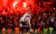 4 November 2018; Patrick McEleney, right, and Chris Shields of Dundalk celebrate at the final whistle of the Irish Daily Mail FAI Cup Final match between Cork City and Dundalk at the Aviva Stadium in Dublin. Photo by Ramsey Cardy/Sportsfile