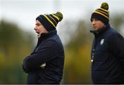 3 November 2018; Ireland joint managers Willie Cleary, left, and Gavin Keary,during the U21 Hurling Shinty International 2018 match between Ireland and Scotland at Games Development Centre in Abbotstown, Dublin. Photo by Piaras Ó Mídheach/Sportsfile