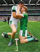 The promised land at last, and it’s hard not to contrast the elation of the day with the pain and heartbreak of so many near misses in the past – five All-Ireland defeats since 1973. Seán Finn’s smile says it all while Nickie Quaid plants a kiss on Cian Lynch’s forehead.    This image may be reproduced free of charge when used in conjunction with a review of the book &quot;A Season of Sundays 2018&quot;. All other usage © SPORTSFILE