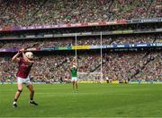 A 45-year wait hinging on one strike. Eight minutes of injury time are called, Galway fight back like true championsto trail by just a point, and at the death Joe Canning standsoer a free with the chance of drawing his team level. However, the distance proves too great and Limerick are the 2018 All-Ireland champions.    This image may be reproduced free of charge when used in conjunction with a review of the book &quot;A Season of Sundays 2018&quot;. All other usage © SPORTSFILE
