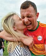 Shocks in Leinster. One wonders who can mount a serious challenge to Dublin after Kildare and Meath, two counties with populations to challenge the Dubs, are dumped out of the Leinster championship. Their conquerors are Carlow and Longford, who have made steady progress in recent seasons with fewer resources. Here, Carlow’s Darragh Foley receives the congratulations of his girlfriend Shona Delaney after a famous win in Tullamore while Meath’s James McEntee lets fly before the arrival of David McGivney in Longford.    This image may be reproduced free of charge when used in conjunction with a review of the book &quot;A Season of Sundays 2018&quot;. All other usage © SPORTSFILE