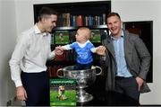 5 November 2018;  In attendance at the launch of A Season of Sundays 2018 at The Croke Park in Dublin is 10 month old Rian Cuddihy, from Harold's Cross, Dublin, grandson of Sportsfile photographer Ray McManus, with Dublin footballers Brian Fenton, left, and Ciarán Kilkenny. Photo by Ramsey Cardy/Sportsfile