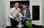 5 November 2018;  In attendance at the launch of A Season of Sundays 2018 at The Croke Park in Dublin is 10 month old Rian Cuddihy, from Harold's Cross, Dublin, grandson of Sportsfile photographer Ray McManus, with Dublin footballers Brian Fenton, left, and Ciarán Kilkenny. Photo by Ramsey Cardy/Sportsfile