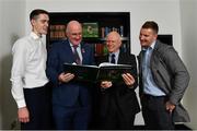 5 November 2018;  In attendance at the launch of A Season of Sundays 2018 at The Croke Park in Dublin are, from left, Dublin footballer Brian Fenton, Uachtarán Chumann Lúthchleas Gael John Horan, John Comerford, Chief Operations Officer, Carrolls of Tullamore, and Dublin footballer Ciarán Kilkenny. Photo by Ramsey Cardy/Sportsfile