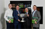 5 November 2018;  In attendance at the launch of A Season of Sundays 2018 at The Croke Park in Dublin are, from left, Dublin footballer Brian Fenton, Uachtarán Chumann Lúthchleas Gael John Horan, John Comerford, Chief Operations Officer, Carrolls of Tullamore, and Dublin footballer Ciarán Kilkenny. Photo by Ramsey Cardy/Sportsfile