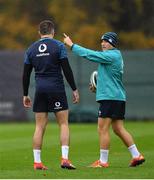 6 November 2018; Jacob Stockdale, left, and Jordan Larmour during Ireland rugby squad training at Carton House in Maynooth, Co. Kildare. Photo by Ramsey Cardy/Sportsfile
