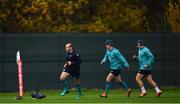 6 November 2018; Rory Best, left, Jonathan Sexton, centre, and Jordan Larmour during Ireland rugby squad training at Carton House in Maynooth, Co. Kildare. Photo by Ramsey Cardy/Sportsfile