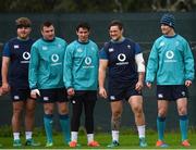 6 November 2018; Ireland players, from left, Finlay Bealham, Niall Scannell, Joey Carbery, Andrew Porter and Jonathan Sexton during Ireland rugby squad training at Carton House in Maynooth, Co. Kildare. Photo by Ramsey Cardy/Sportsfile