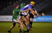6 November 2018; Conor Dooley of Ballyboden St Enda's in action against Darragh Egerton and Paddy Dowdall of Clonkill during the AIB Leinster GAA Hurling Senior Club Championship quarter-final match between Ballyboden St Endas and Clonkill at Parnell Park in Dublin. Photo by Brendan Moran/Sportsfile