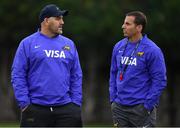 8 November 2018; Head coach Mario Ledesma, left, with assistant coach Gonzalo Quesada during Argentina Rugby Squad Training at Wanderers Rugby Club in Dublin. Photo by Brendan Moran/Sportsfile