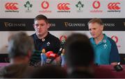 8 November 2018; Head coach Joe Schmidt and Tadhg Furlong during an Ireland rugby press conference at Carton House in Maynooth, Co Kildare. Photo by Piaras Ó Mídheach/Sportsfile