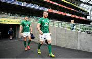 9 November 2018; Peter O'Mahony, right, and Jacob Stockdale ahead of the Ireland rugby captains run at the Aviva Stadium in Dublin. Photo by Ramsey Cardy/Sportsfile